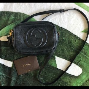 Gucci Pebbled Calfskin Small Disco Bag Black